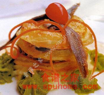 焗千层茄子慕丝酥(酥皮,意大利咸鱼仔)